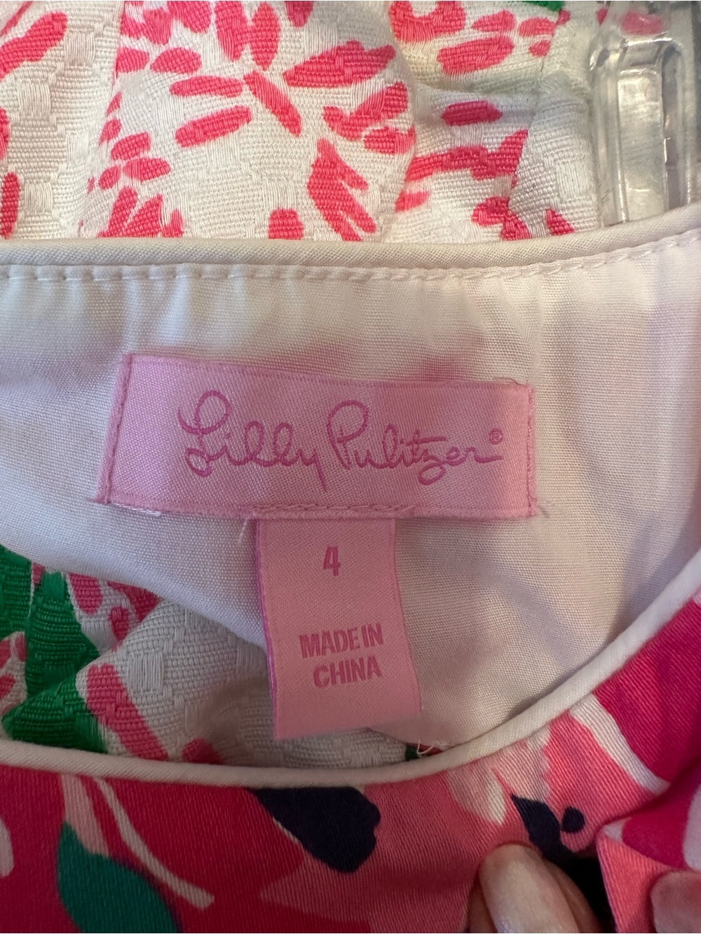 Lilly Pulitzer Pink Floral Tank Dress with Green & Red Accents - Picture 6 of 6